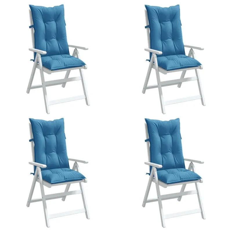 Hochlehner-Auflagen 4 Stk. Melange Blau 120x50x7 cm Stoff