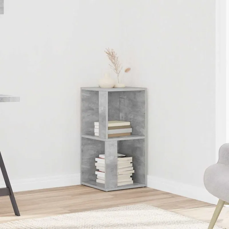 Eckregal Betongrau 33x33x67 cm engineered wood