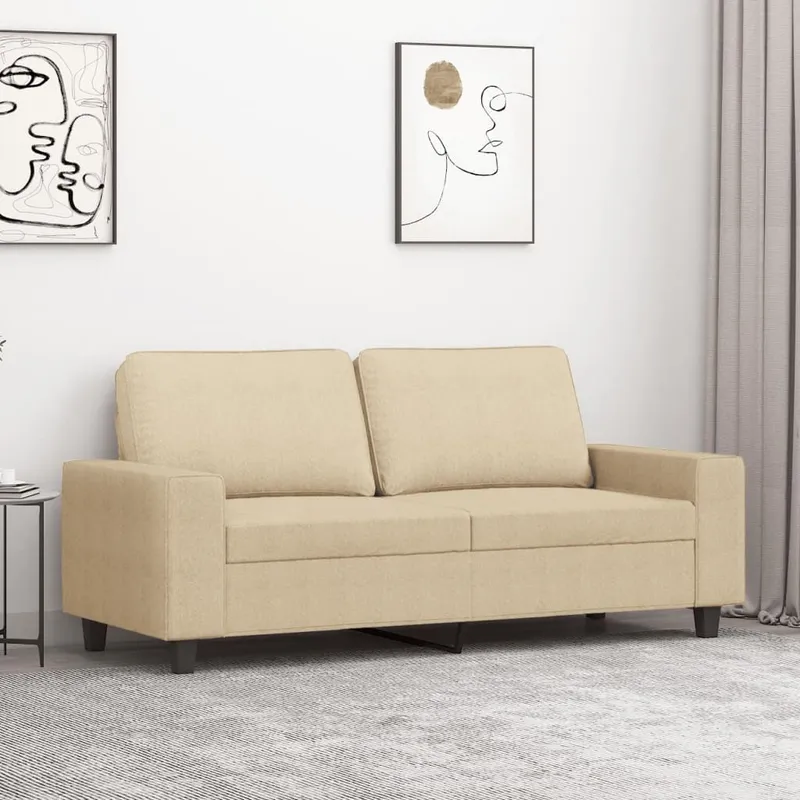 2-Sitzer-Sofa Creme 140 cm tessuto
