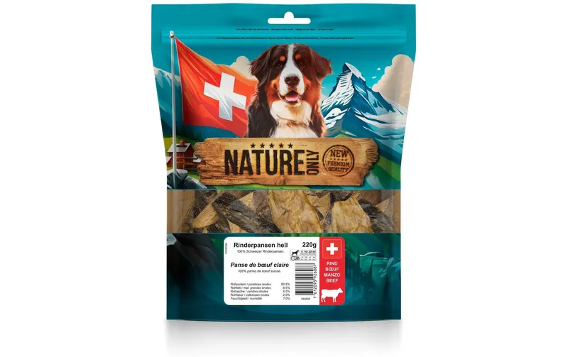 NATUREonly Kausnack Rinderpansen, hell 220