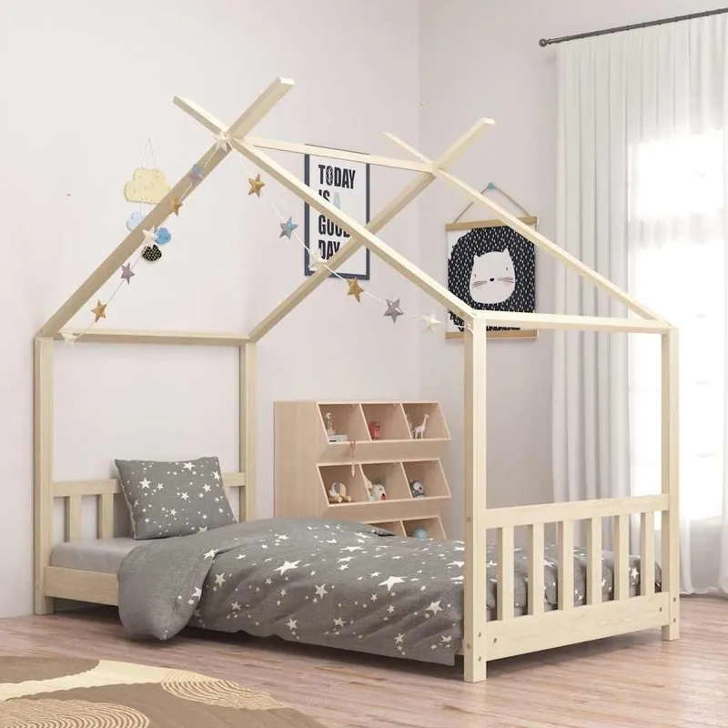 Kinder-Bettgestell solid pine wood 70 x 140 cm