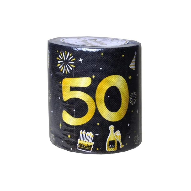 Trendcompany Article de blague Papier toilette, Anniversaire 50 ans