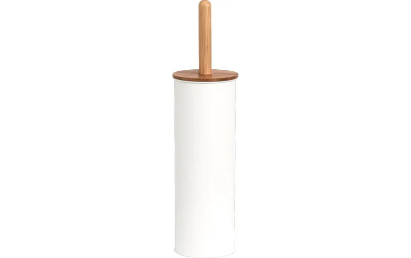 Zeller Present Toilettenbürste Metall / Bambus, 10 x 38.4 cm, white