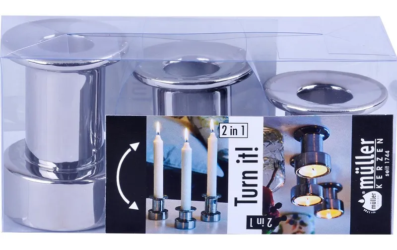 müller Kerzen Kerzenhalter 2 in 1 1 pièces, argent