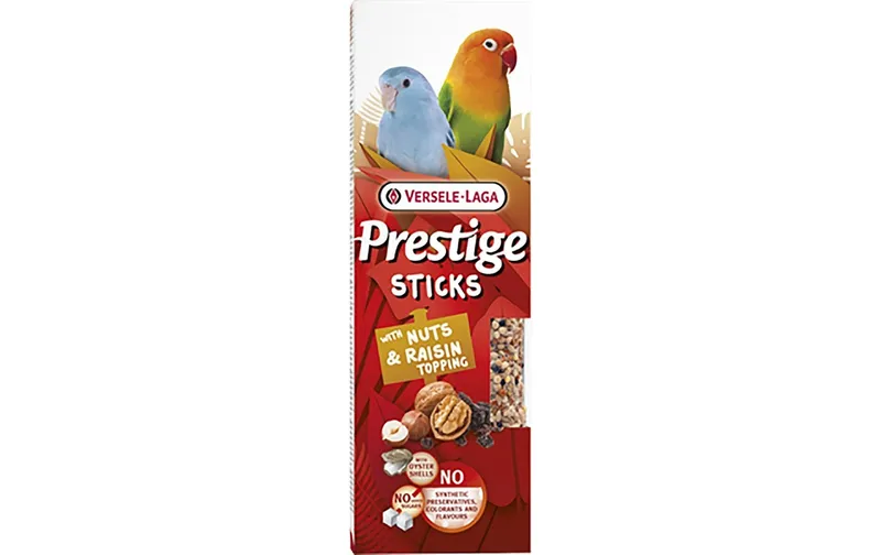 Versele Laga Vogelfutter Prestige Sticks Nüsse e Rosinen, 2 pezzi, 60g