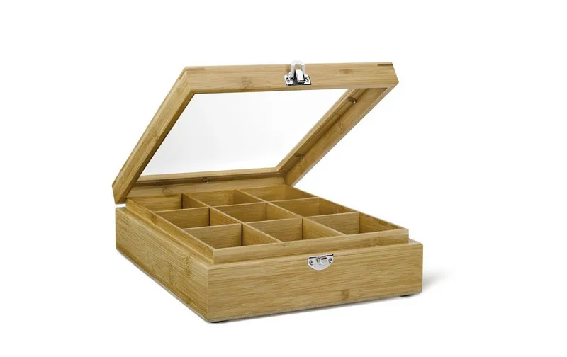 Bredemeijer Teebeutel-Box mit Fenster 9 Fächer, brun