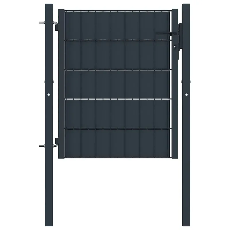 Gartentor aus PVC und Stahl 100 x 100 cm Anthrazit