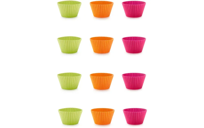 Lékué Muffin Backform Silikon, mehrfarbig, 12er Set