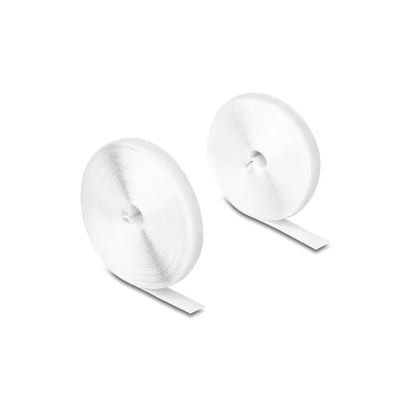 Delock Klettband 10 m x 20 mm con Haft- e Flauschband bianco