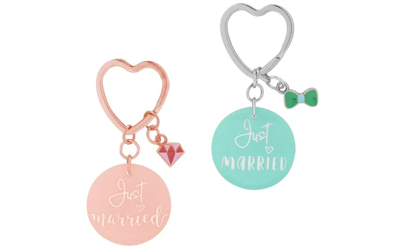 Sheepworld Schlüsselanhänger Just Married Pink/bleu, 2 pièces