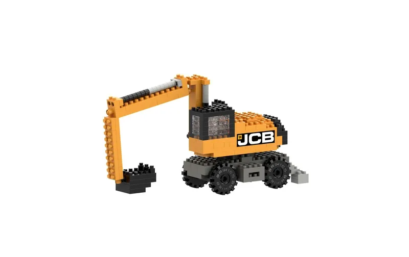 BRIXIES Bausteinmodell JCB Wheeled Excavator aus 268 Bausteinen