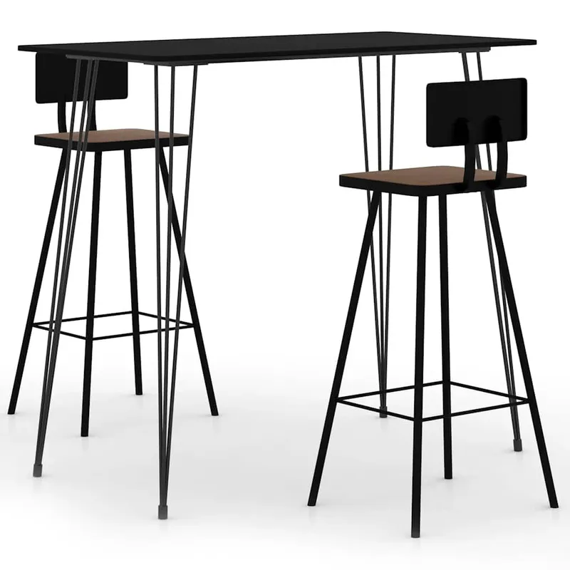 3-tlg. Bar-Set nero