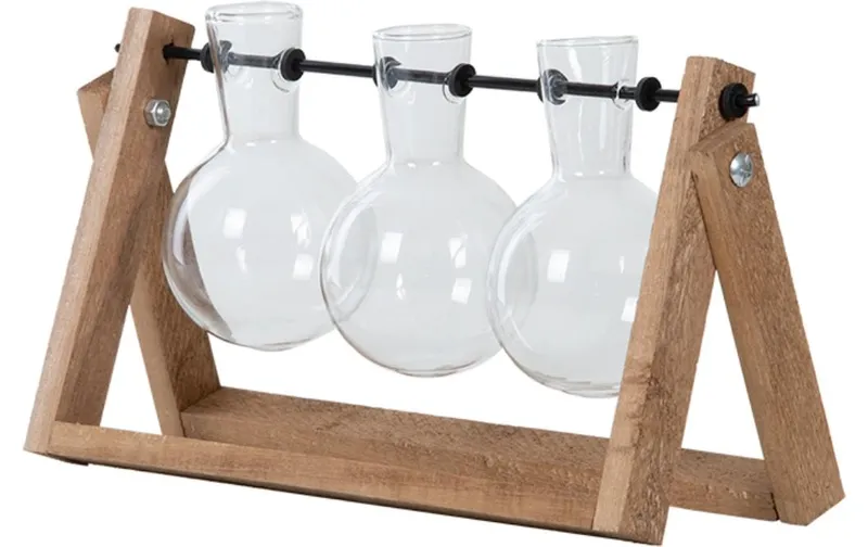 Esschert Design Stecklingsvase L 25.5 cm, transparent/brown
