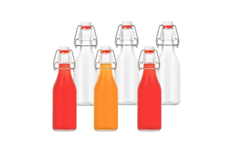 relaxdays Einmachflasche mit Bügelverschluss 250 ml, 6 Stück