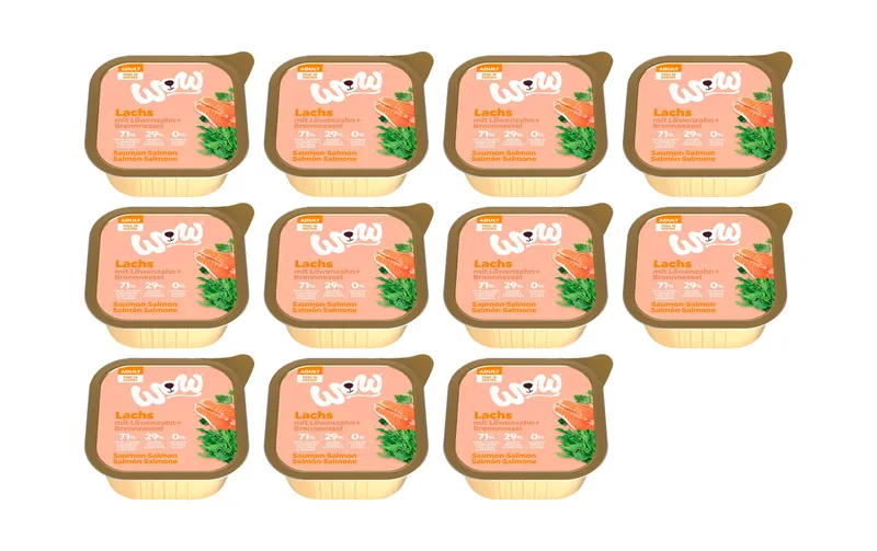 WOW Nassfutter Adult Lachs Schale, 11 x 150 g
