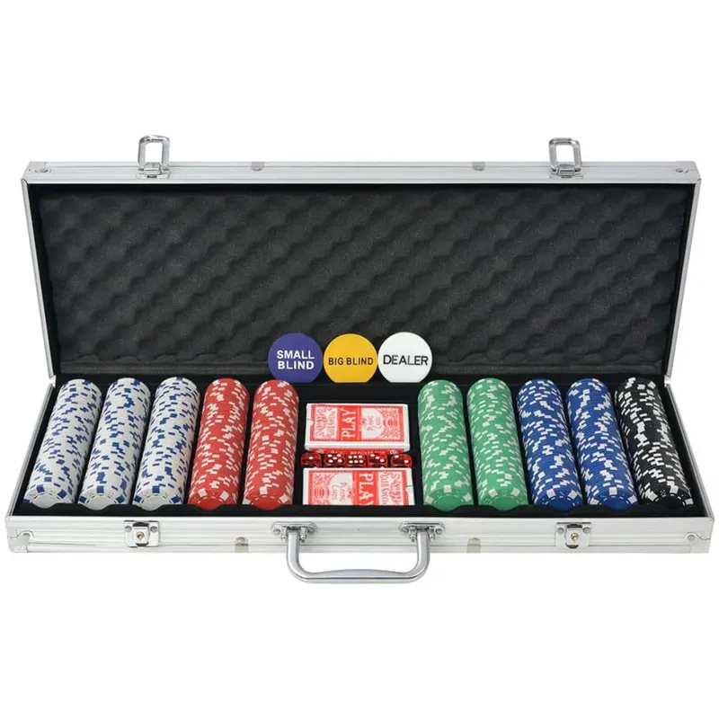 Poker Set with 500 Chips aluminium