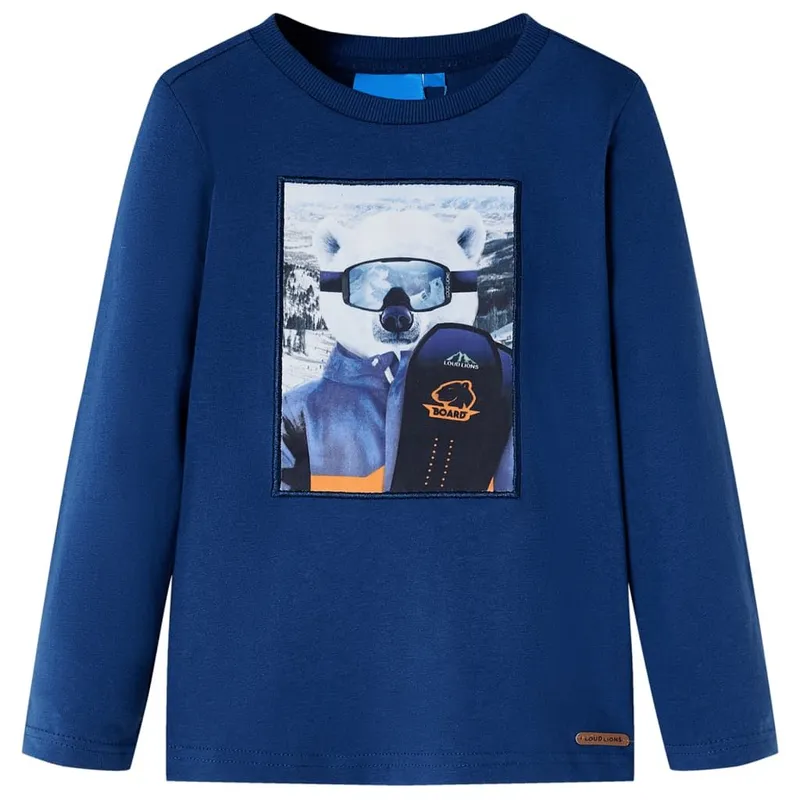 Kinder-Langarmshirt Jeansblau 92