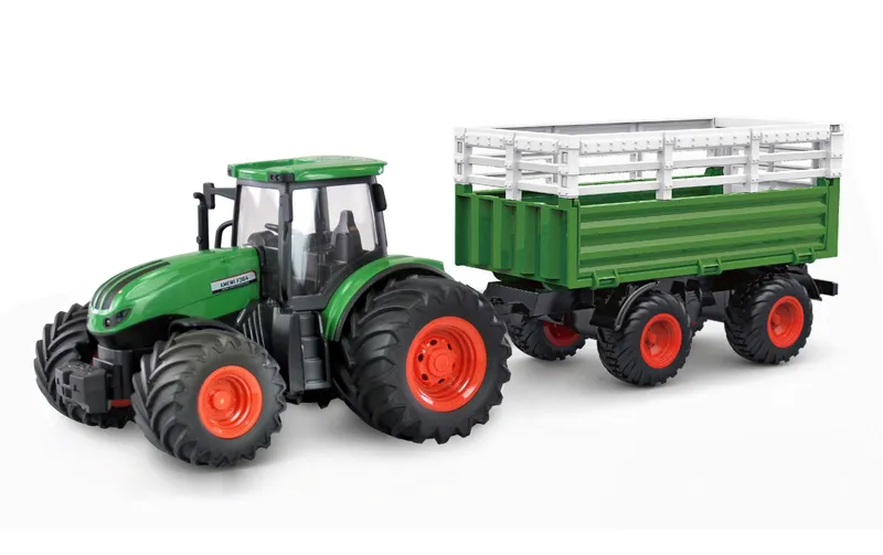 Amewi Traktor mit Viehtransporter, verde 1:24, RTR
