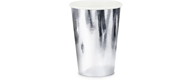 Partydeco Einwegbecher Uni 220 ml, 6 Stück, Silber