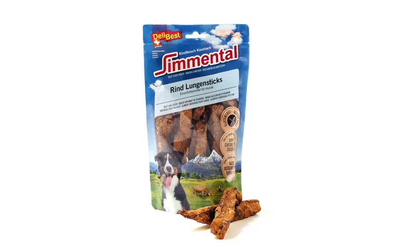 DeliBest Kausnack Simmental Rind Lungensticks, 120 g