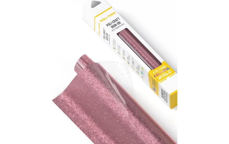 Poli-Tape Aufbügelfolie Pearl Glitter, 30.5 x 61 cm, Roségold