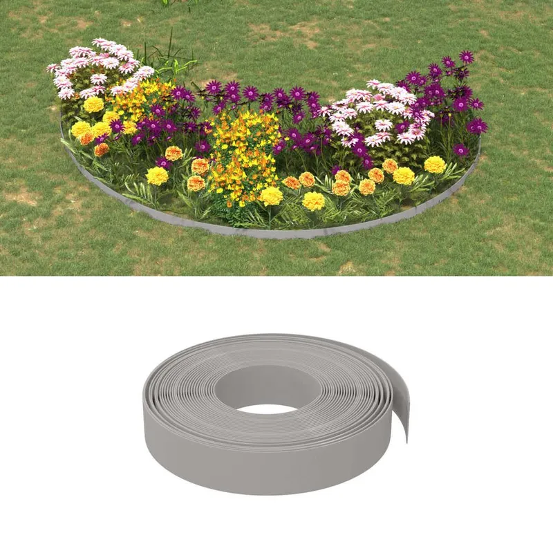 Bordure de jardin Gris 10 m 10 cm polyéthylène