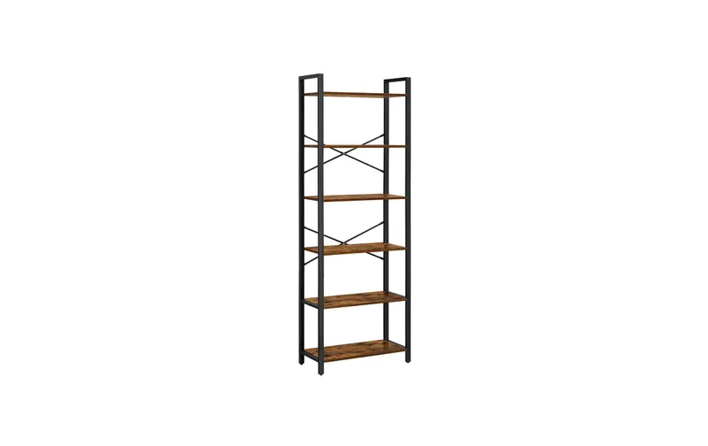 VASAGLE Regal mit 6 Ebenen 66 x 186 cm, black/brown