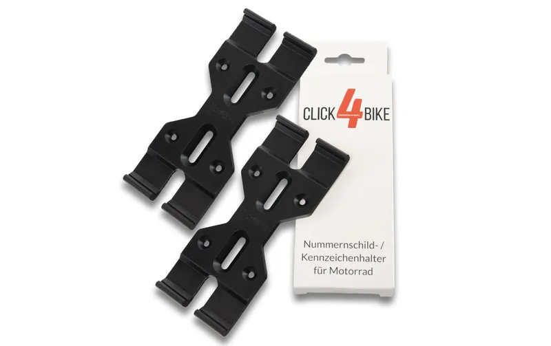 21CARS Kennzeichenhalterset Klick Motorrad, nero