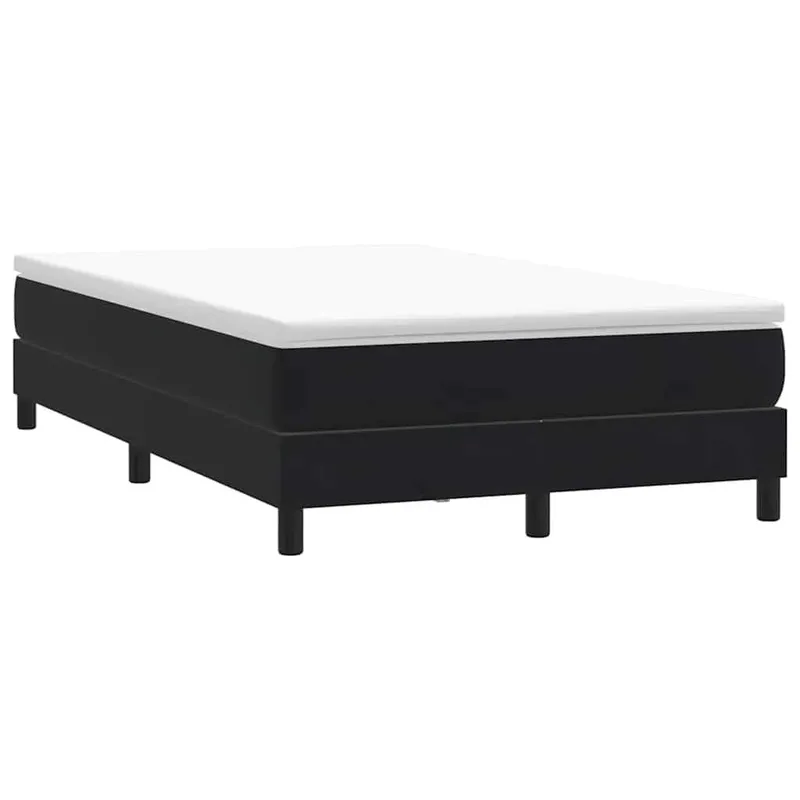 letto boxspring senza materasso nero 120x210 cm velluto