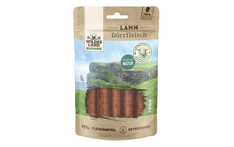 Wildes Land Snack Dörrfleisch Lamm, 7 Stk