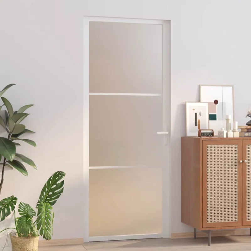 Innentür 83x201,5 cm bianco Mattvetro e alluminio
