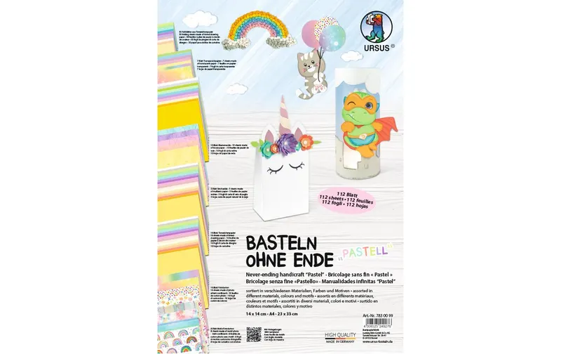 URSUS Bastelpapier «Basteln senza Ende» 112 Blatt sortiert