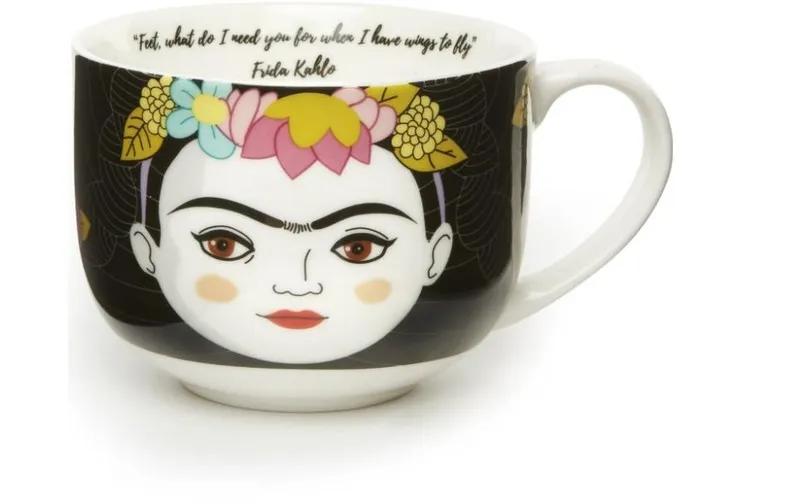 Kikkerland Universaltasse Frida 411 ml, 1 pieces, black/white
