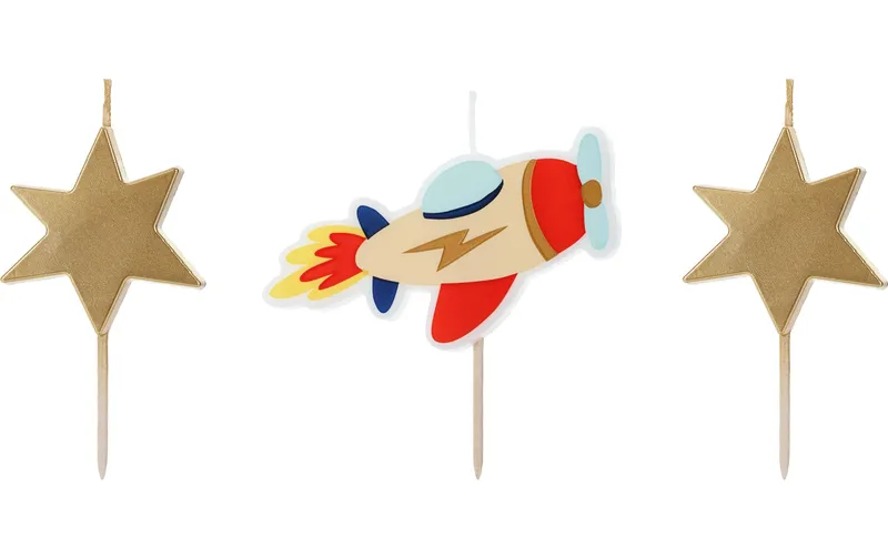 Partydeco Kerze Flugzeug 3 pieces