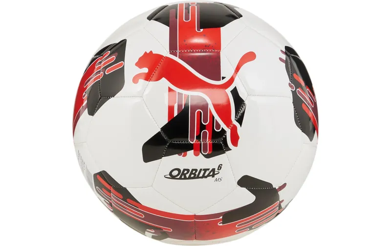 PUMA Fussball Orbita 6 MS rosso/bianco, Ballgrösse: 5
