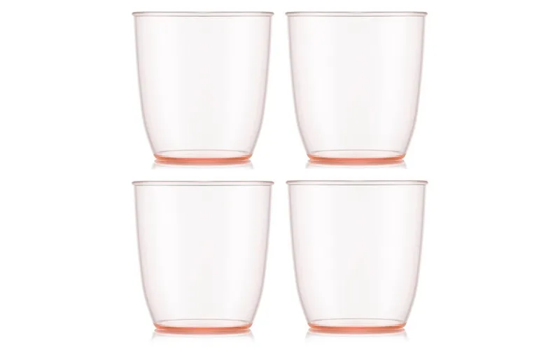Bodum Outdoor-Becher Kvadrant 350 ml, Rosa, 4 Stück