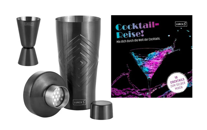 Lurch Cocktail-Set & Rezeptbuch 3-teilig, 0.6 l, Smoke Gray/Grey