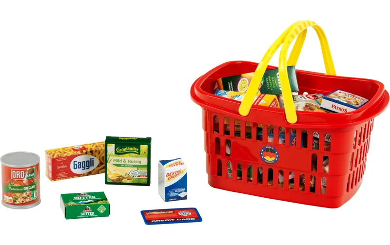 Klein-Toys Spiel-Lebensmittel Einkaufskorb, gefüllt