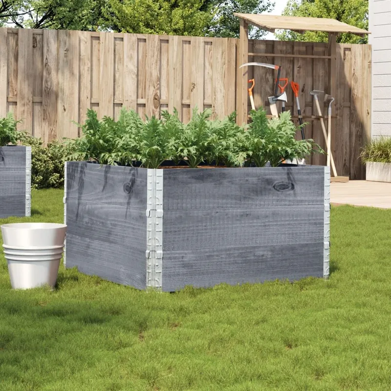 planter box grey 100x100 cm solid pine wood