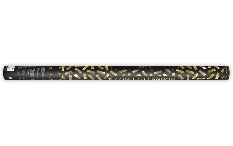Partydeco Konfettikanone Streifen Gold, 80 cm