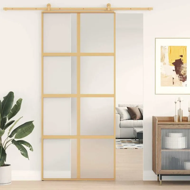 porta scorrevole Golden 90x205 cm Matt ESG-vetro e alluminio