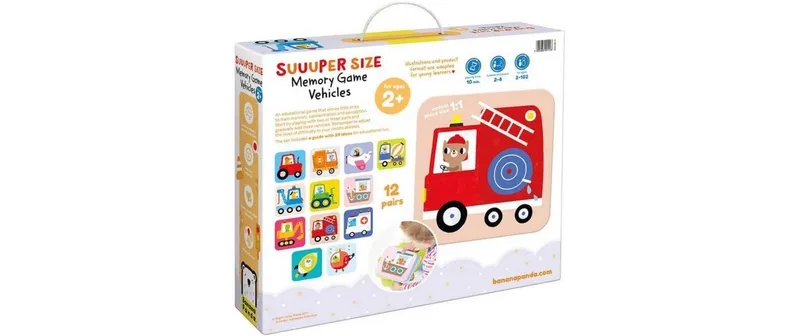 Banana Panda Memo-Spiel Suuuper Size Fahrzeuge Pappe 24 Teile