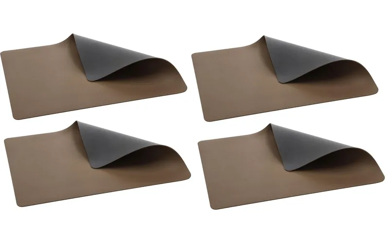 Bitz Tischset 33 cm x 46 cm, 4 pièces, Holz/Titan