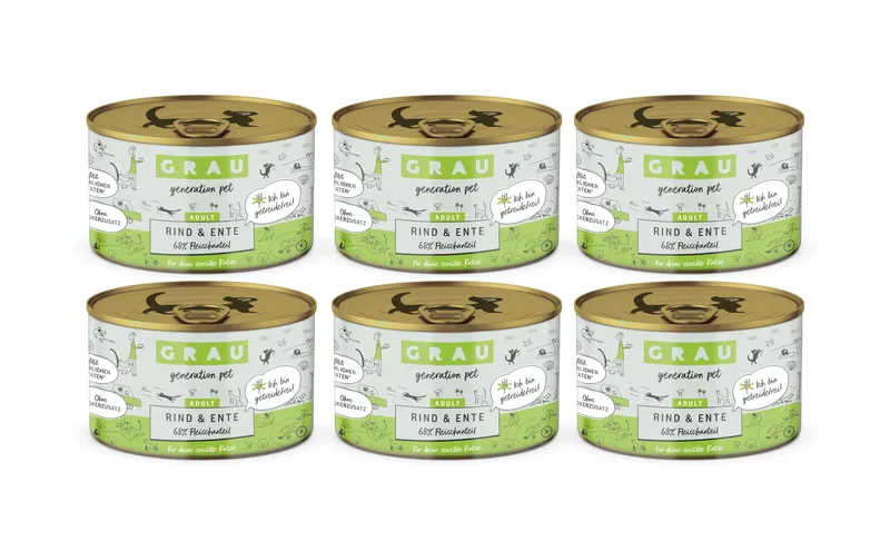 Grau Nassfutter Rind und Ente 6 x 200 g