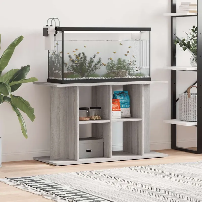 Aquariumständer grigio Sonoma 100x40x60 cm derivato del legno