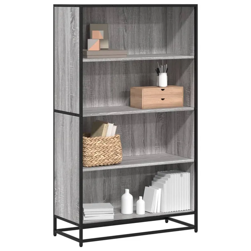 Bücherregal grigio Sonoma 80,5x35x139 cm derivato del legno