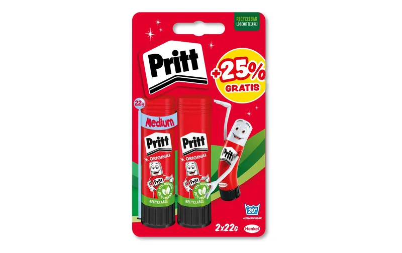 Pritt Klebestift 2 x 22 g, red