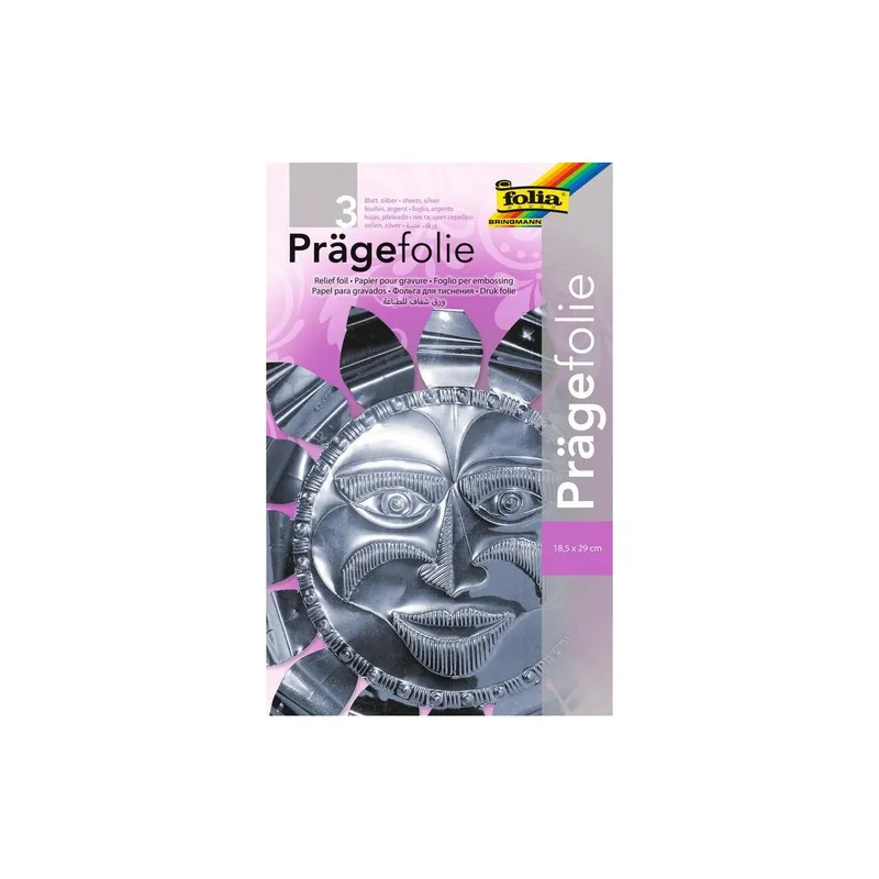 Folia Prägefolie 18.5 x 29 cm, 3 Blatt, Silber