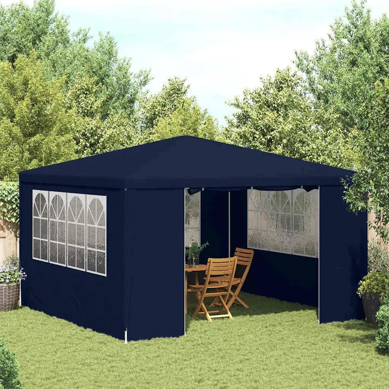 Profi-Partyzelt mit Seitenwänden 4×4 m blue 90 g/m²