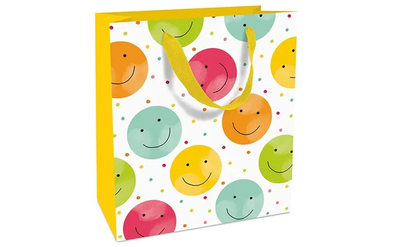 Braun + Company Geschenktasche Happy Smileys 26 x 36 x 13 cm, Mehrfarbig